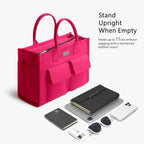 TOPDesign Heavy-Duty Canvas Tote Bag for Women, Adjustable Crossbody/Shoulder Handbag with 9 Pockets, Everything Tote