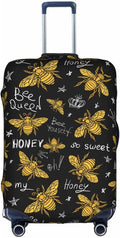 Travel Luggage Cover Suitcase Protector, Honey Bees Golden Luxury Thicker Washable Elastic Stretch Anti-scratch Suitcase Sleeve with Concealed Zipper for Wheeled Suitcase Fits 22-24 Inch Luggage