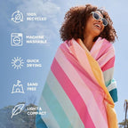 Dock & Bay Quick Drying Towel - for Sports & Gym - Compact, Lightweight - 100% Recycled - Includes Bag - Coastal Candy, Extra Large (200x90cm, 78x35)