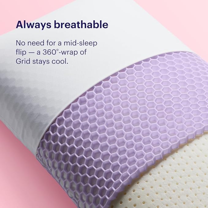 Purple Harmony Pillow - Standard Low, Greatest Pillow Ever Invented, 360º Hex Grid & Talalay Latex Core - No Pressure Support, Stays Cool, Luxurious Comfort