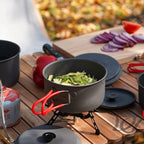 Alocs Camping Cookware Set Camping Gear, Compact Camping Pots and Pans Set, Durable Hard Alumina Camping Cooking Set for Outdoor Backpacking Camping Hiking Picnic, Included Mesh Carry Bag