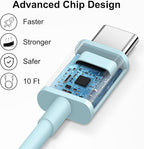 iPhone 17 16 15 Charger Fast Charging 10FT - 20W USB C Charger Block with 10FT Type C to C Cable Compatible with iPhone 17/17 Pro/17 Pro Max/Air/16/16e/15, iPad Pro, iPad Air (Blue)