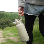 IDEUS Insulated Stainless Steel Water Bottle with 2 Leak-Proof Lids, Thermal Water Flask for Hiking Biking, 40oz, Red