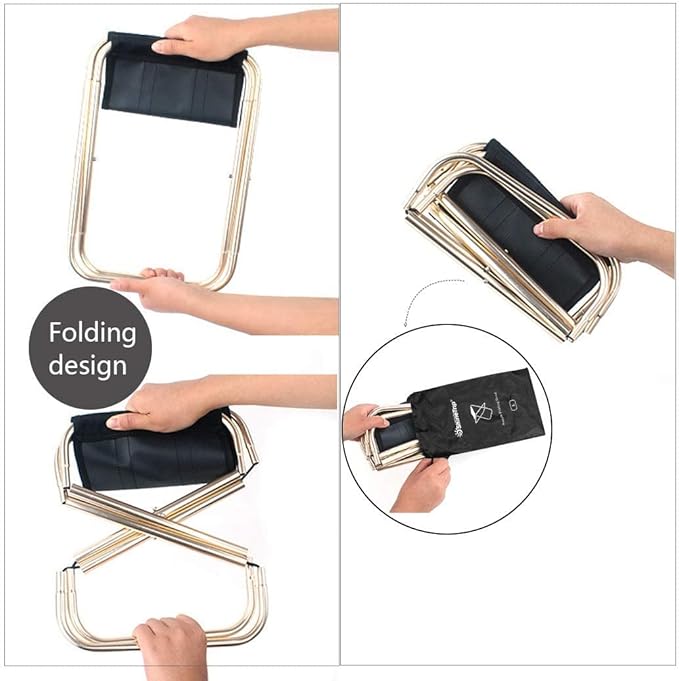 AOUTACC Ultralight Portable Folding Camping Stool for Outdoor Fishing Hiking Backpacking Travelling(XL:13"x14"x15";Large:11.8"x11"x11.4"; Medium:8.3"x9.5"x 11")