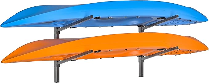 Ultrawall Kayak Storage Rack for 2 Kayaks, Adjustable Wall Mounted Kayak Holder for Garage, Heavy Duty Kayak Hanger for Canoe, Paddleboard, Indoor & Outdoor Use