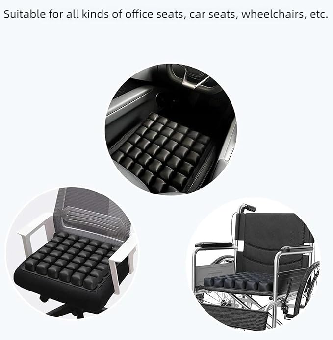 Sondor Travel Cushion, Comfortable 3D Inflatable Seat Cushion for Hemorrhoid and Tailbone Pain Relief, Optimal Support for Long Sitting in Car, Air Travel, Office Chairs Etc (36-Grey Point Cushion)