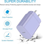 Type C Charger Fast Charging for iPhone 17 16 15,10FT USB C Samsung Chargers Block 25W Super Fast Chargers for Samsung Galaxy S25/S24 S23/iPhone Air/17/17 Pro Max/iPhone 16/16 Pro Max/15 Pro(Purple)