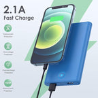 [2 Pack] Portable Charger Power Bank 20000mAh,Ultra Slim Portable Phone Charger with Dual USB Outputs,Backup Charging External Battery Pack Compatible with iPhone 15/14/13/12/11,Android etc-Black+Blue
