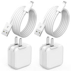 2Pack iPad Charger, Fast Charging 12W USB Wall Charger Block Foldable Portable Apple Adapter with Fast Charging USB to Lightning Cable Compatible with iPad4/5/6/7/8,iPadMini 1/2/3/4/5, iPadAir 1/2/3