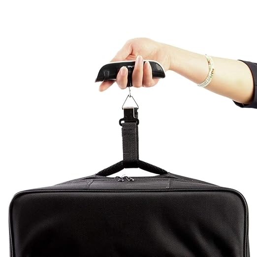 Electronic Backlit Luggage Scale up to 110lb (50kg) Capacity, Accuracy: .02lb (10g), with Thermometer (Battery Included) by EX ELECTRONIX EXPRESS
