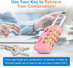 Forge Dual-Opening: Key or Combination Access Lock, TSA Approved Locks for Luggage, Pelican case, Travel, Gym, School, Stainless Steel Shackle. (Pink, 2 Pk)