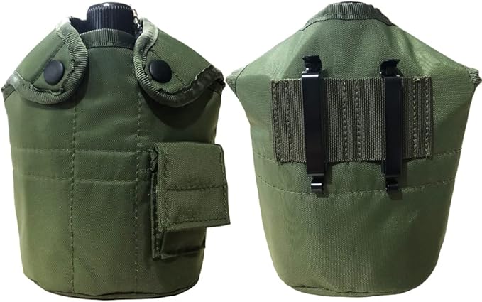 Canteen Cup Stove Pouch Kit Military Canteen with Cup for Outdoor Camping Survival Hiking Backpacking