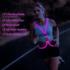 LED Reflective Vest Rechargeable Running Light for Runners High Visibility Safety Vest for Running,Cycling or Walking