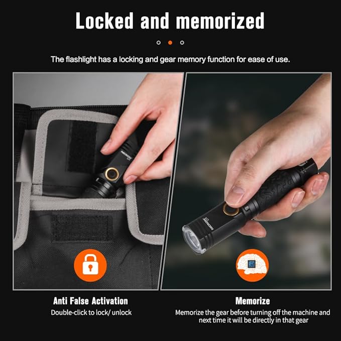 NICRON L71 Tactical Flashlights High Lumens Type-C Rechargeable Magnetic Flashlight 90 Degree Working Light, IP65 Waterproof 1800 Lumens LED 8 Modes Flashlights for Outdoor Camping Emergency