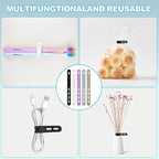15 Pcs Cable Ties ，Silicone Cable Ties, Reusable Cord Organizer for Charger Cables, Hair Dryer, Home & Office, Flexible Cord Wraps for Electrical Wires (15 Pcs Cord Organizer)