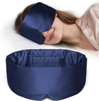 Zenssia Satin Sleep Mask for Women and Men, Lightweight Padded Eye Mask with Adjustable Strap, Comfort Blackout for Travel and Nap - Navy Blue
