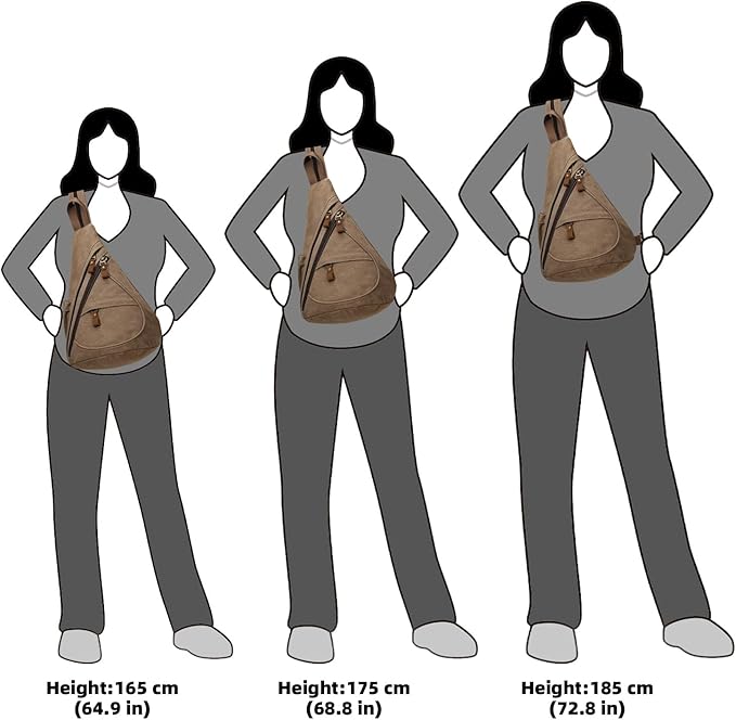 KL928 Canvas Sling Bag - Small Crossbody Backpack Shoulder Casual Daypack Rucksack for Men Women(Large Version)