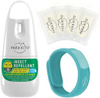 PARAKITO Mosquito, Insect & Bug Spray Bundle - Includes Spray, Turquoise Wristband & 4 Refills | DEET Free, Citronella Essential Oils, Perfect for Camping, Hiking, Travel Outdoor Activities
