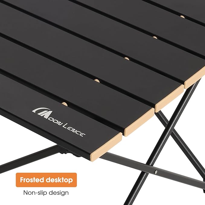 MOON LENCE Folding Outdoor Aluminum Camping Table Portable Ultralight Compact Backpacking Travel Table for Beach, Picnics, Hikin (Gold, Large)