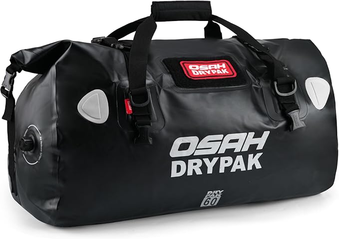 Waterproof Duffel Bag - Motorcycle Dry Bag Tail Bag with Large Storage Space, Waterproof Luggage Duffle Bags with Outer Mesh Zipper Pocket for Camping, Kayaking, Fishing & Traveling