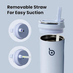 BOTTLE BOTTLE Insulated Water Bottle 24oz with Straw Lid and Handle for Sports Travel Gym Stainless Steel Water Bottles Double-Wall Vacuum Metal Leak Proof BPA-Free