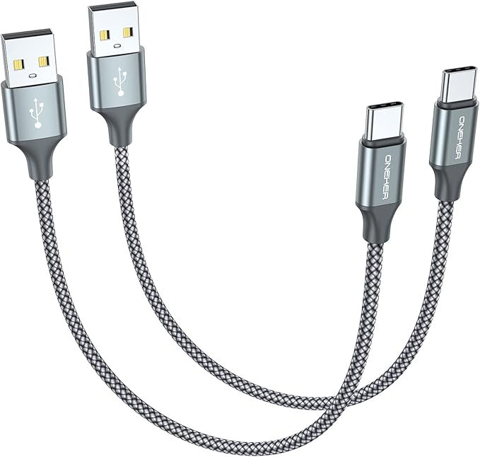 [2-Pack, 1ft] Short USB Type C Cable,Portable USB-C Charger Nylon Braided Fast Charging Cord Compatible iPhone 17/16 Pro Max Android Samsung Galaxy S20 S10 S9 S8 Plus S10E Note 20 10 9 8