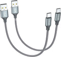 [2-Pack, 1ft] Short USB Type C Cable,Portable USB-C Charger Nylon Braided Fast Charging Cord Compatible iPhone 17/16 Pro Max Android Samsung Galaxy S20 S10 S9 S8 Plus S10E Note 20 10 9 8