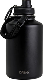 DRINCO Stainless Steel Water Bottle Spout Lid Vacuum Insulated Double Wall Water Bottles Wide Mouth (64oz 40oz 32oz 22oz 18oz 14oz) Leak Proof Keep Cold Sport Camping Hiking