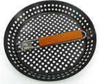 12" Non-Stick Grilling Skillet, Large Strainer with Removable Handle For Deep Frying Fried Food, Seafood & Vegetables, Grilling Basket for Indoor, Outdoor BBQ, Grill & Restaurants - Mr. Bar-B-Q 06750X