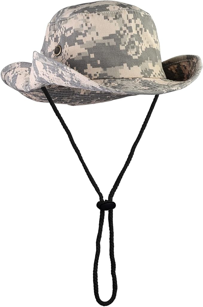 Wide Brim Hiking Fishing Safari Boonie Bucket Hats 100% Cotton UV Sun Protection for Men Women Outdoor Activities