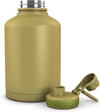 Combat Canteen - 64oz Insulated Water Bottle with Paracord Handle, Stainless Steel Water Jug with Rugged Pockets for Keys, Wallet & Phone - Woodland Camo