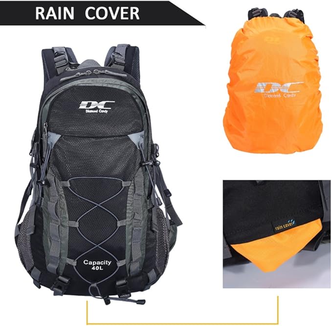 Diamond Candy Waterproof Hiking Backpack for Men and Women, Lightweight Day Pack for Travel Camping