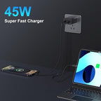 45W 2Pack Super Fast Charger USB C Dual Port Android Phone Charger Type C Fast Charging Block with 10FT Type-C Charger Cord for Samsung Galaxy S26 Ultra/S26/S26+/S25/S24/S23/S22/S21+/iPhone 17/16/15