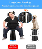 Collapsible Stool with Large Load Capacity,Portable Lightweight Folding Stool for Adults,Collapsible Chair Telescoping Design for Outdoor Fishing,Hiking,Travel,BBQ(Blue-Black)