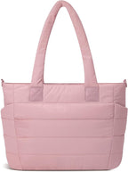 Tote Bag for Women Puffer Work Tote Handbag Large Quilted Nurse Bag with Zipper for Travel