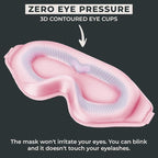 FlyHugz® 3D Travel & Home Sleep Mask | Ultra-Soft, 100% Light-Blocking Eye Mask for Deeper Sleep | Zero Eye Pressure, Adjustable Strap with Nose Bridge Design | Perfect for Travel and Insomnia