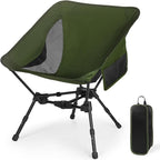 MINGPINHUIUS Portable Camping Chair Backpacking Chair: Ultra Light Height Adjustable Foldable Outdoor Chair Setup in Fast Upgraded Aluminum Frames for Picnic Festival Outside Travel (Military Green)