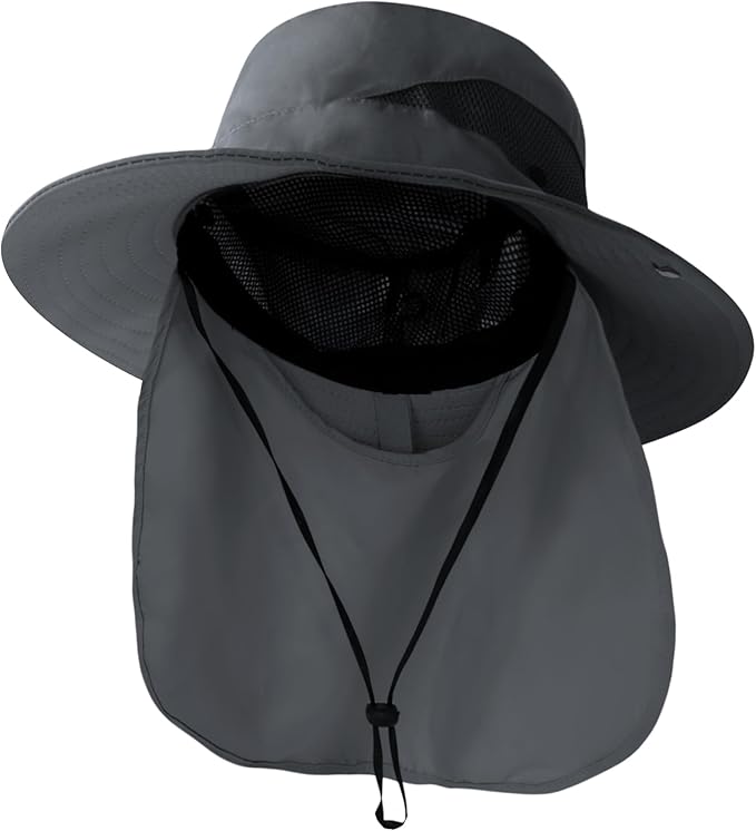 NPQQUAN Sun Hats for Men Women with Neck Flap UPF 50+ UV Protection Wide Brim Bucket Hat Safari Hiking Fishing Hats