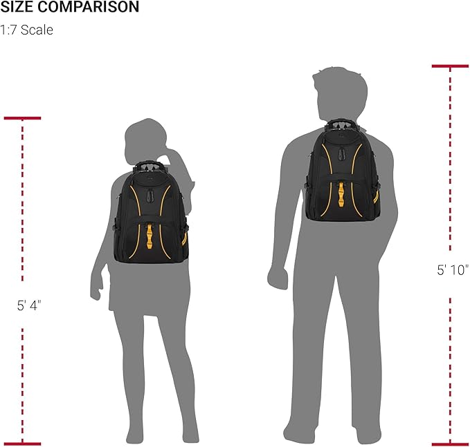 SwissGear 1900 Scansmart TSA 17 Laptop Backpack, Black/Gold, 19-Inch