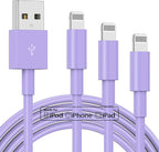 3 Pack Apple MFi Certified Charger Cable 3Ft, Lightning to USB Cable Cord 3 Foot, 2.4A Fast Charging,Apple Phone 3 Feet Long Chargers for iPhone 14/13/12/11/X/XS/XR/SE/8/7/6/5 Plus Pro Max Mini Purple