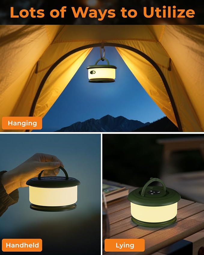 Camping String Lights, Retractable 32.8ft RGB Flash Lamp, Rechargeable Fairy LED Rope Lights Outdoor Waterproof, Portable Hanging Lantern for Outside Tent Patio Awning Garden RV Essentials