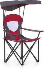 LET'S CAMP Camp Chair with Shade Canopy Folding Camping Chair with Cup Holder and Carry Bag for Outdoor Camping Hiking Beach, Heavy Duty 350 LBS