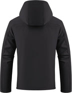WULFUL Men's Softshell Jacket Waterproof Lightweight Insulated Windbreaker Fleece Lined Rain Shell Jacket for Hiking Travel