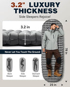 Hikenture Camping Sleeping Pad with 6.2 R-Value, Ultralight Camping Mattress for All Season, Compact & Insulated Sleeping Mat for Backpacking,Hiking,Outdoor