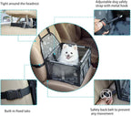 GENORTH Small Dog Car Seats for Small Dogs,Portable Puppy/Pet Car Booster Seat with Clip-On Leash and Mesh Window for Small Pet Up to 11 lbs