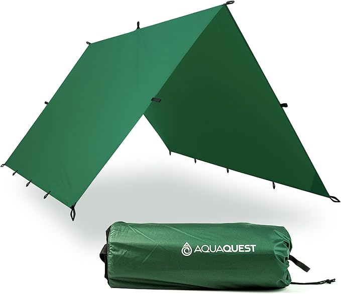 AquaQuest Guide Tarp – Ultralight Waterproof (5,000 mm) Seam-Taped 40D Ripstop Rain Fly for Backpacking, Stealth Camping & Thru-Hiking