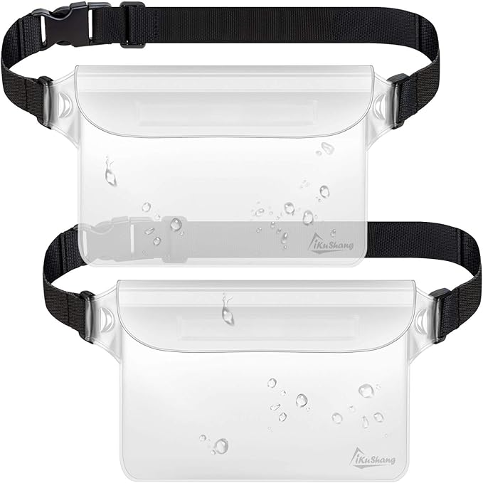 Waterproof Fanny Pack, Waterproof Pouch for Phone Passport Wallet Holder, Floating Dry Bags for Travel Beach Swimming Kayaking Boating Pool Diving Accessories