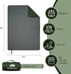 Fleece Waterproof Outdoor Blanket - Windproof Stadium Blanket for Camping, Picnics, and Sports Stay Dry and Comfortable 80"x 58"(Green)