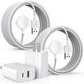 Fast Charger for Apple Watch,2 Pack USBC & A PD Wall Charger Adapter with 10FT Long USBA Magnetic Apple Watch Fast Charging Cable Portable Compatible with iWatch Series 10/9/8/7/SE/SE2/5/4/3/2/1/Ultra