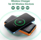 Wireless Portable Charger 30800mAh 15W Wireless Charging 25W PD QC4.0 Fast Charging Smart LED Display USB C Power Bank 4 Output and 2 Input External Battery Pack Compatible with iPhone Samsung-Orange